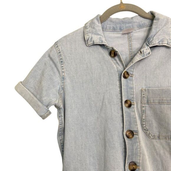 No Boundaries Jean Button Short Sleeve Jumpsuit XS - Picture 6 of 13